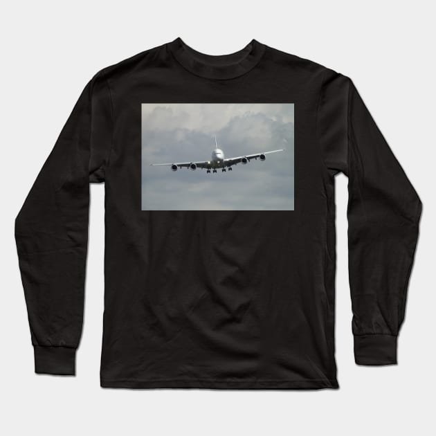 A380 On Final Approach Long Sleeve T-Shirt by AH64D